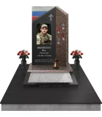 Мемориальный комплекс «Высота» с полуплитой и плиткой - заказать по выгодной цене | Камень Гарант